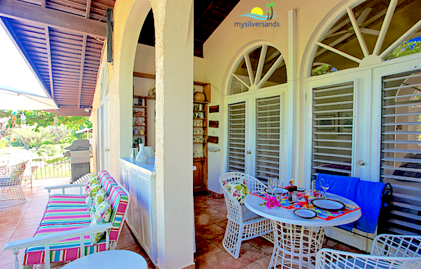 cozy dining table behind the bar