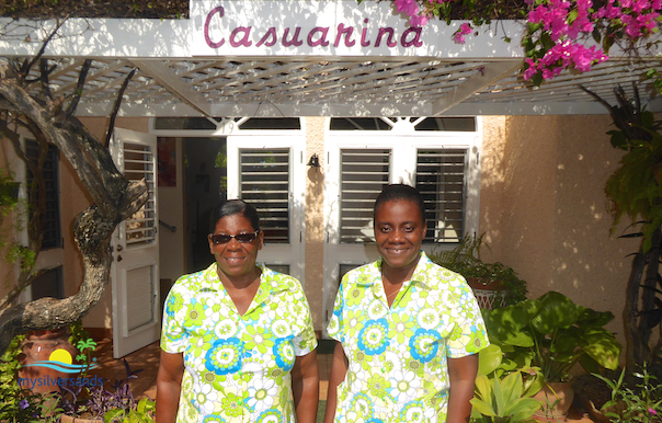 claudette and Traci Ann, the staff at casuarina cottage