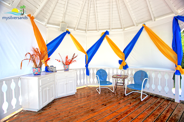 in the gazebo, wedding decor at day-o and daylight villas