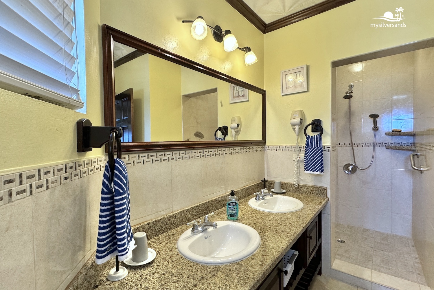 bathroom 3 basins and shower