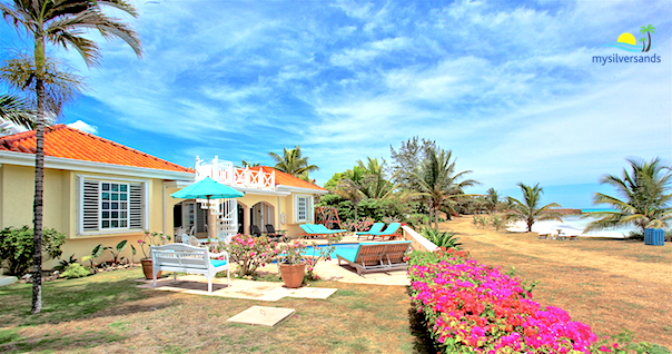 pool side and villa