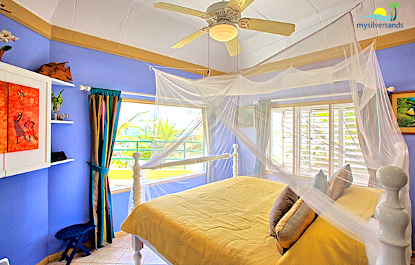 mosquito net available to drape over the bed.