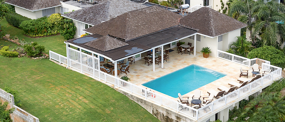 aerial view of honeycomb and pool