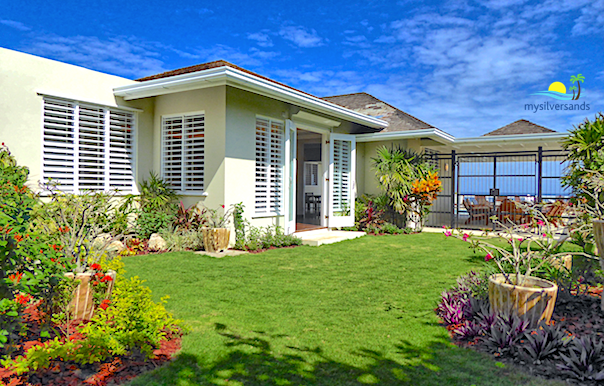 eastern side of honeycomb villa with garden