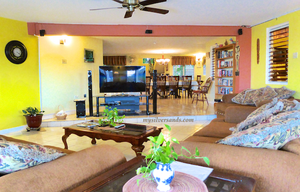 living room with flatscreen tv