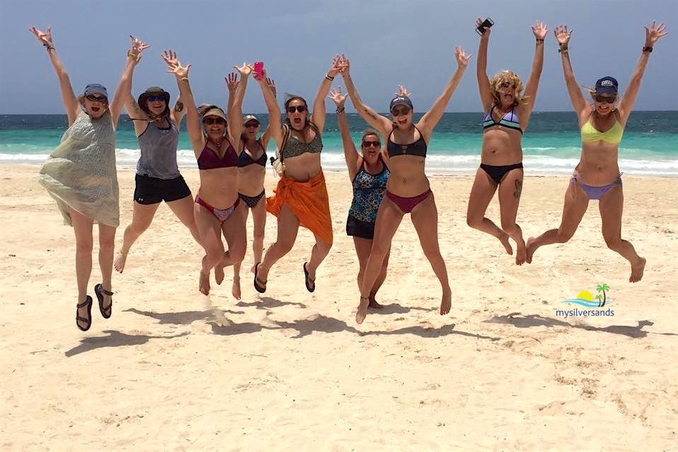 suzanne cooper and friends at Silver Sands Beach