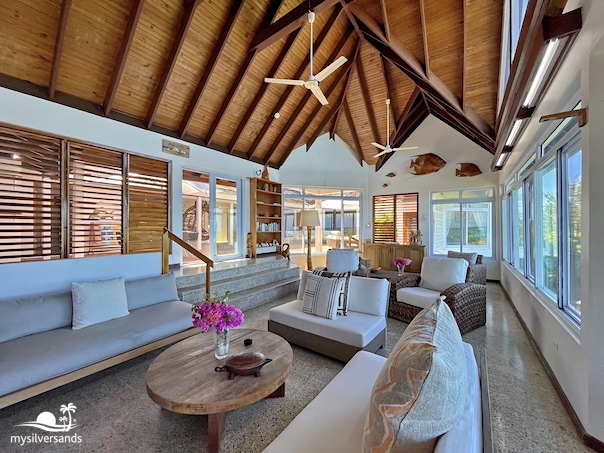 living room with sea view