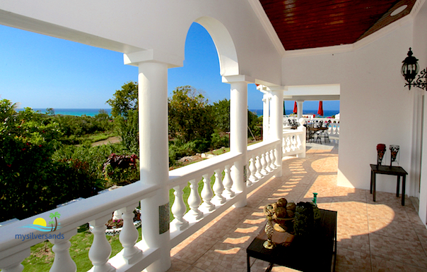 balcony on west side of the villa