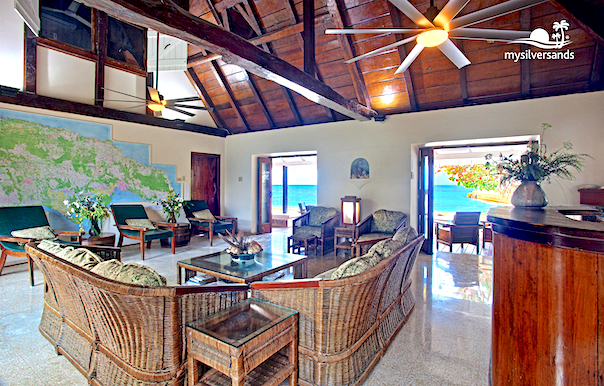 living room with sea views