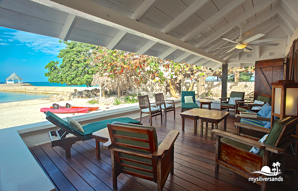 verandah with view of gazebo on the jetty