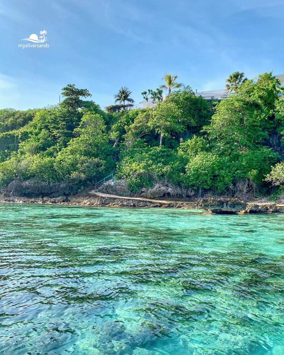 view of santa margherita footpath from the sea