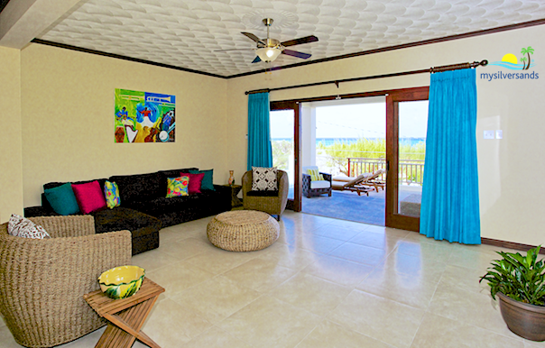 living room with sea view