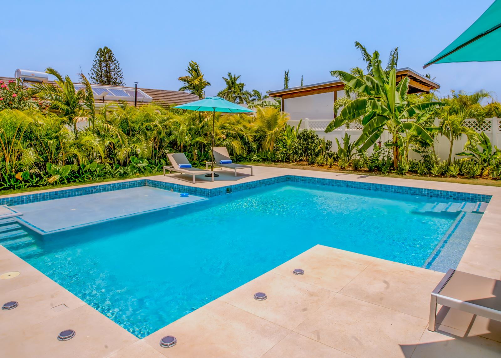 sea swept pool and villa