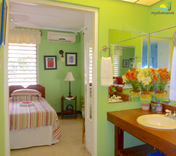 bedroom 2 through the connecting basin area