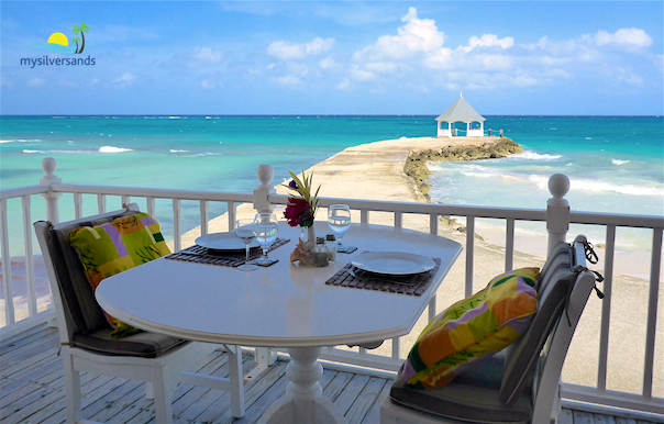 the balcony of Silver Pointe Cottage