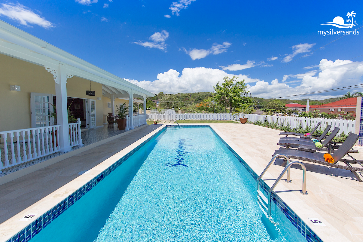 pool and hills