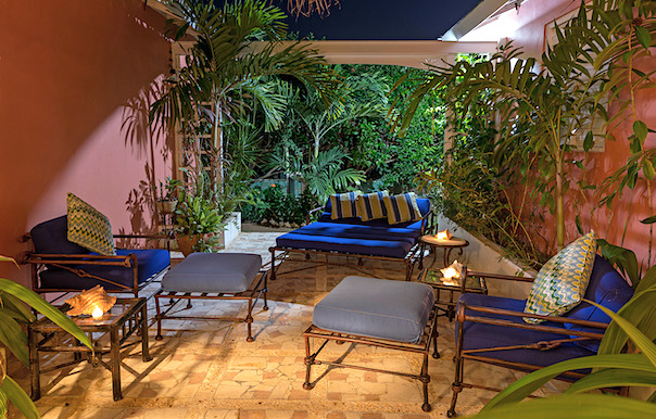 courtyard at night