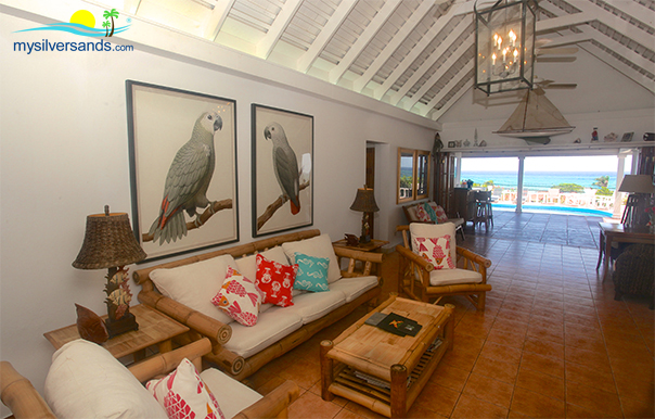 living room with sea view