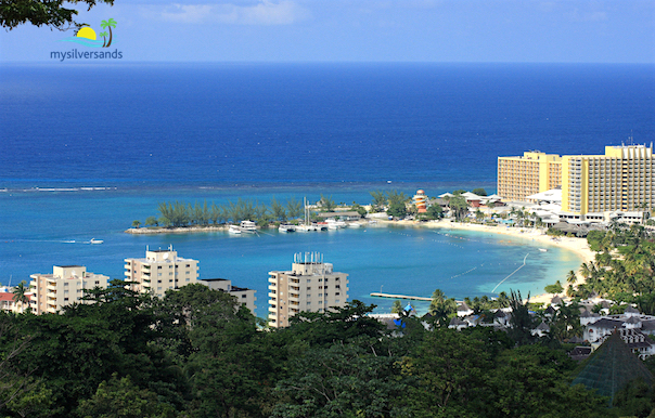 view of turtle beach towers and echo rios bay from nearby hills