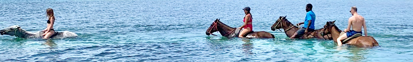 group of riders in the sea