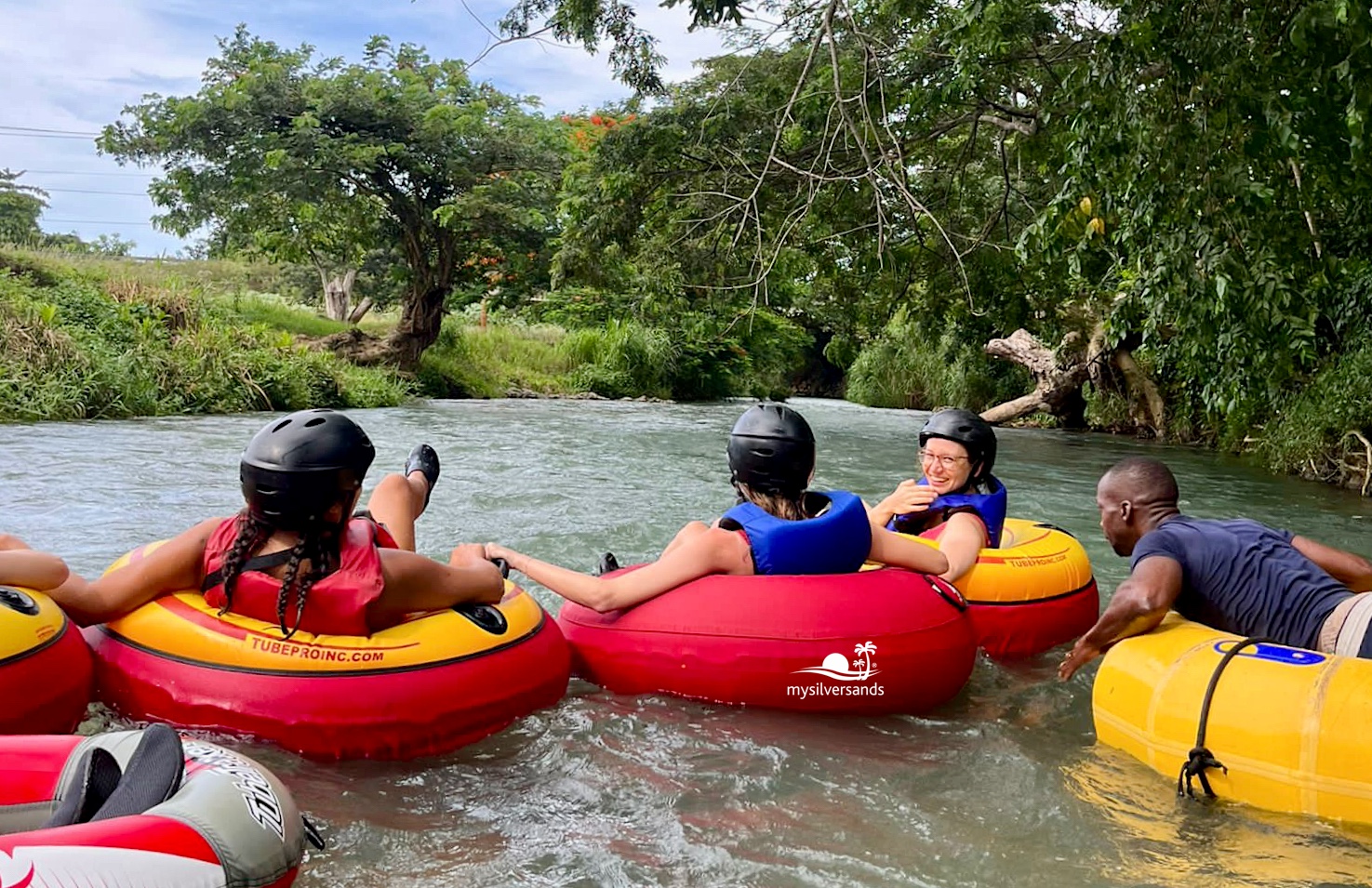 on the river