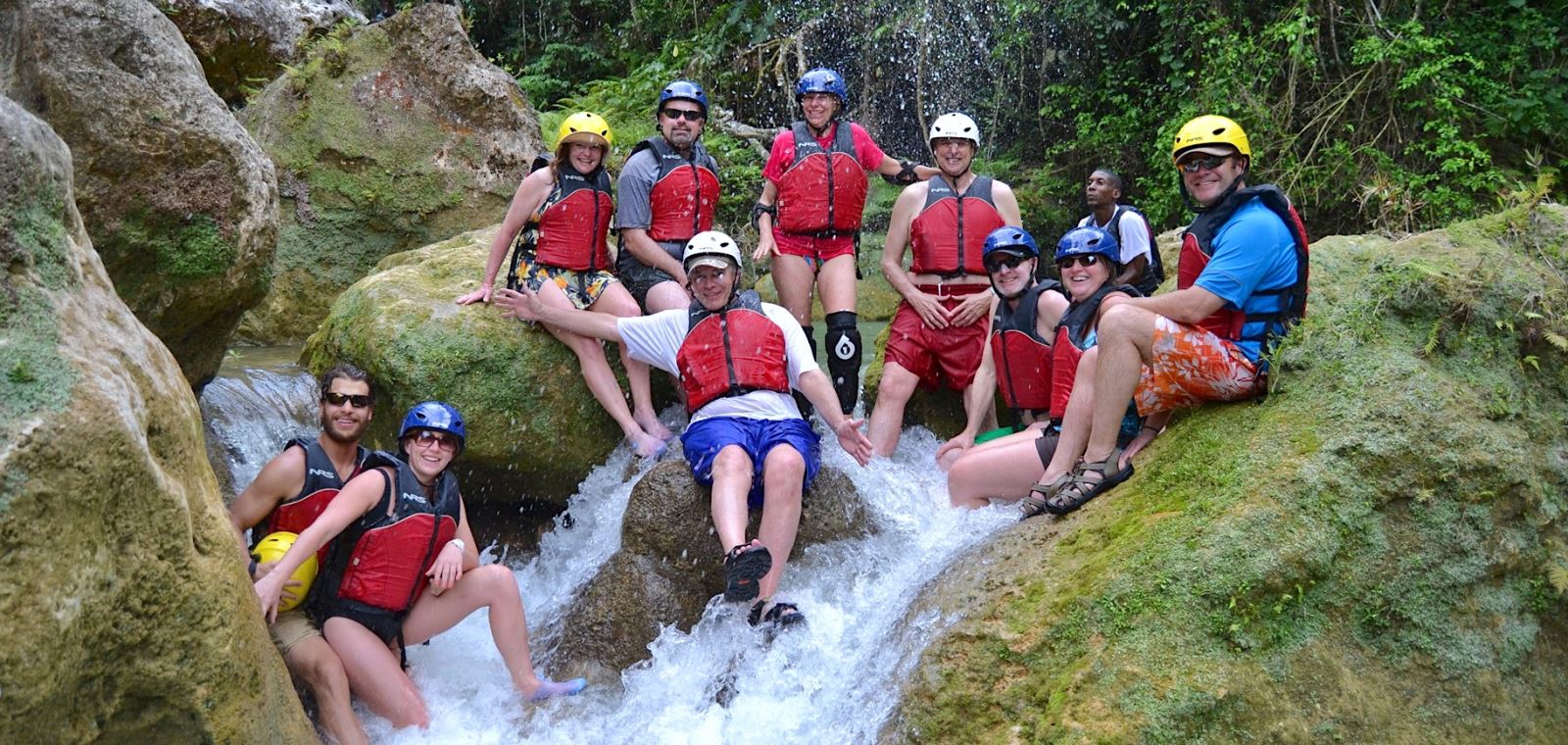 group at the waterfalls