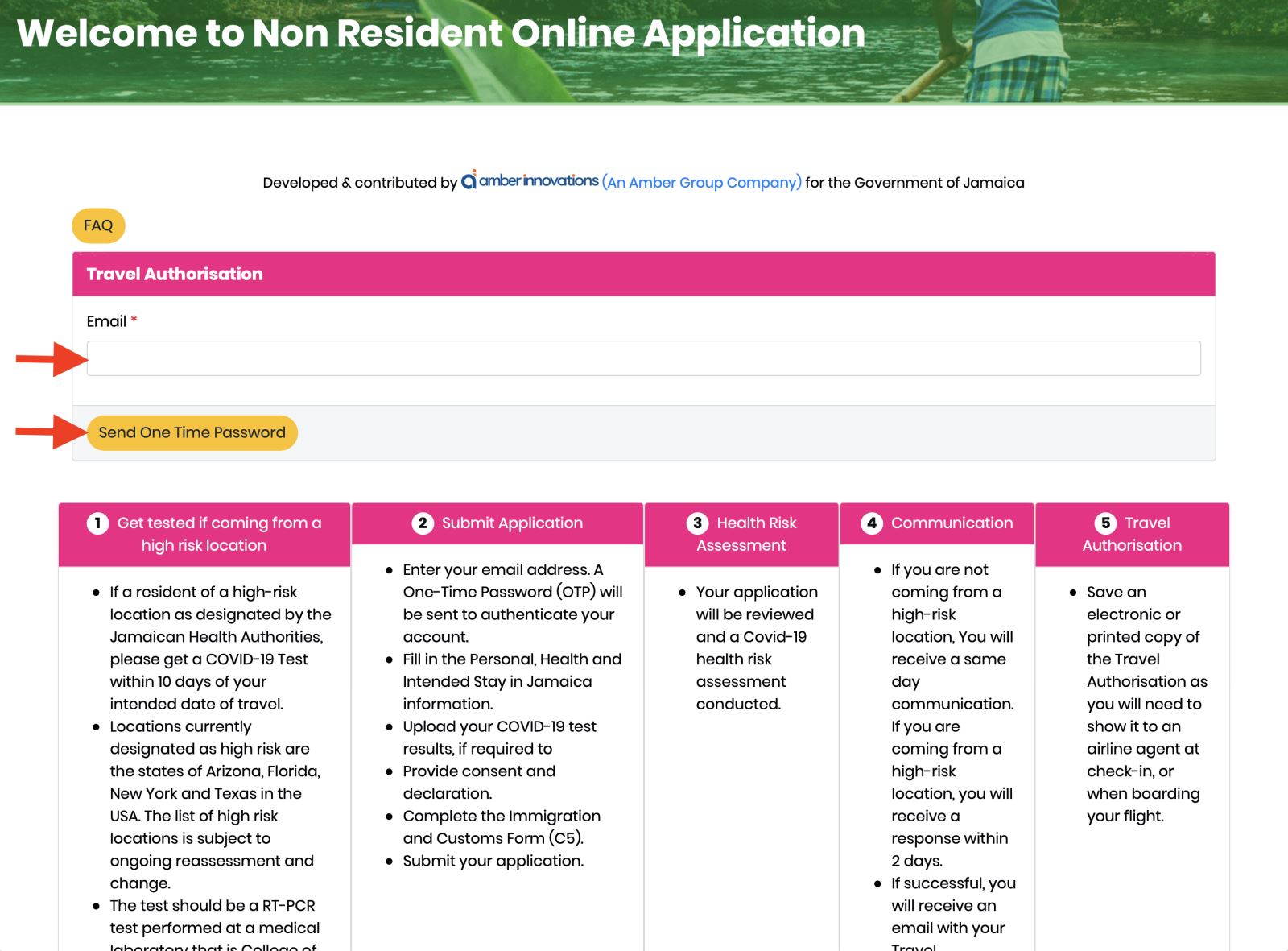 welcome to non resident online application