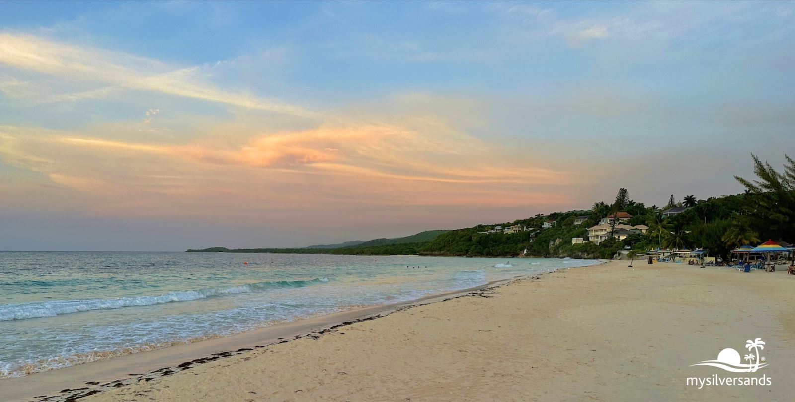 silver sands beach at sunset