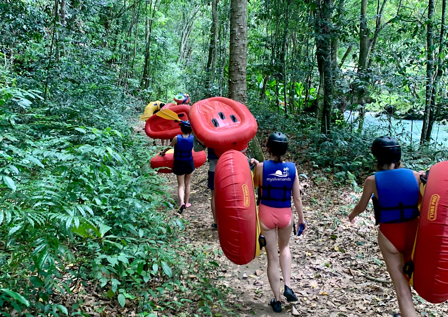 river rapids - walking in the jungle