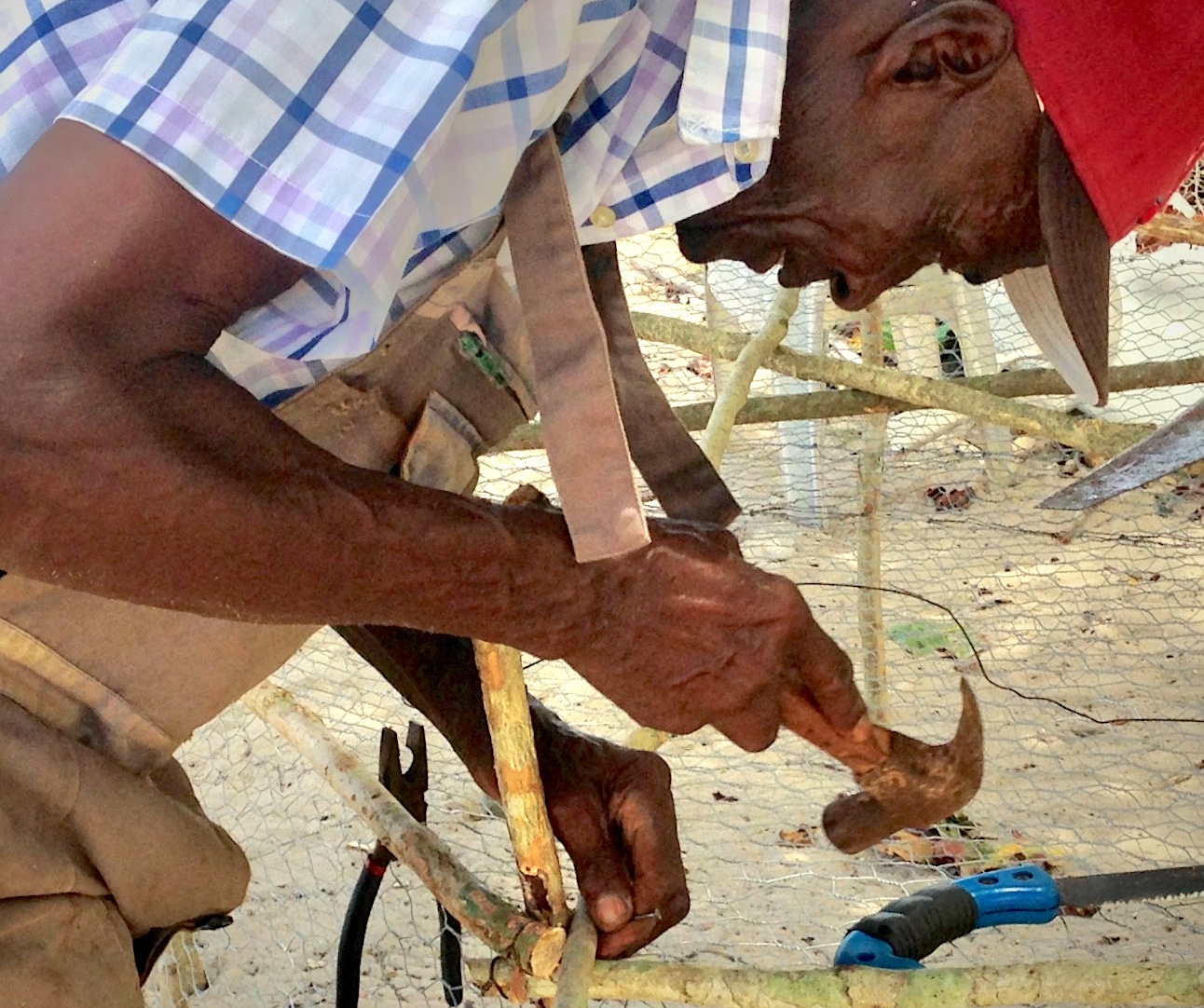 charles meggie with hammer and fishpot