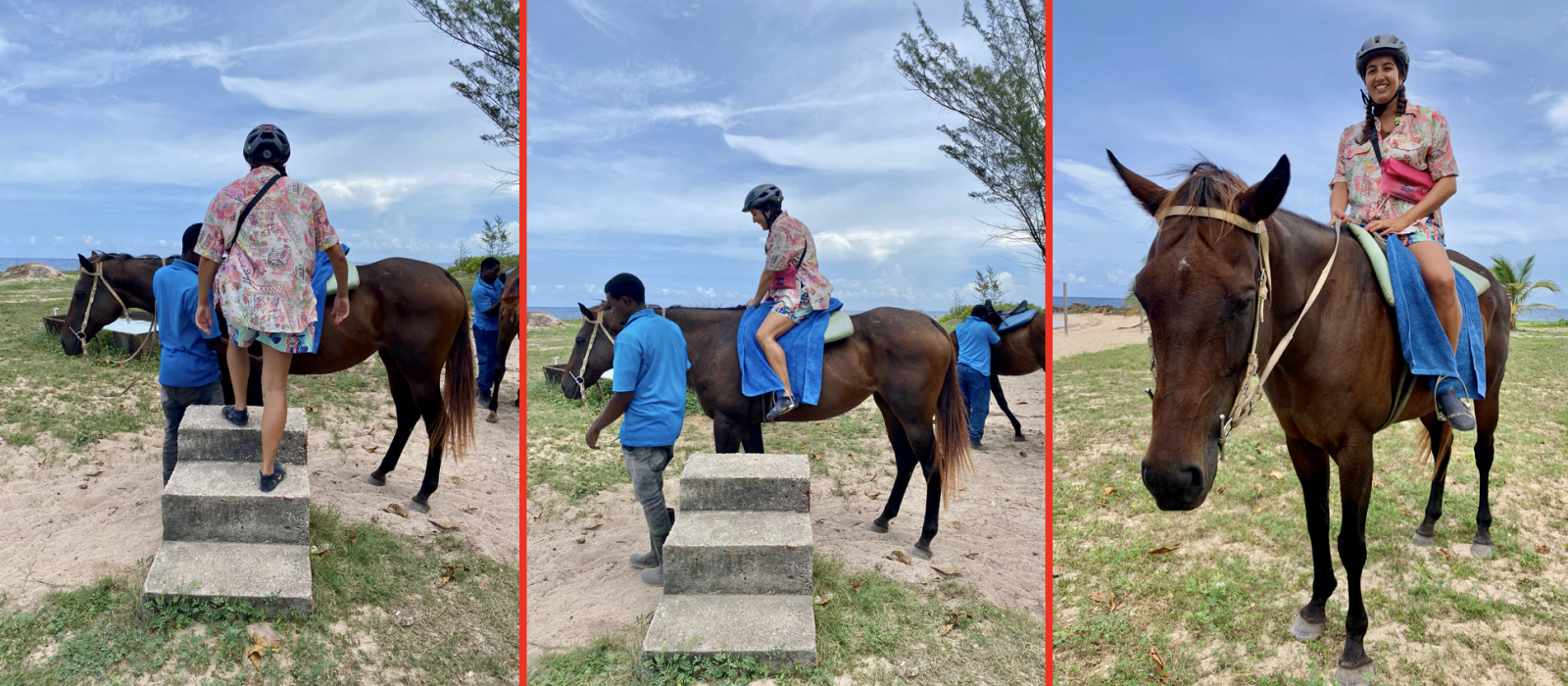 getting help to mount the horse