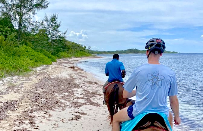 riding on the beach