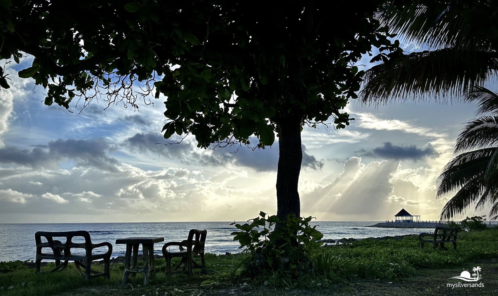 stormy sky and calm sea at west beach