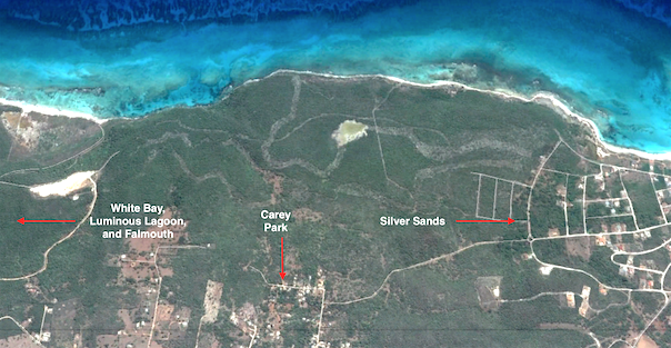 close-up google view of carey park area near silver sands jamaica