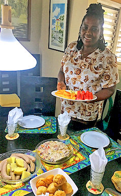 nadine with plate of food