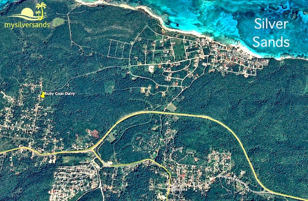 google earth view showing the location of ruby goat dairy