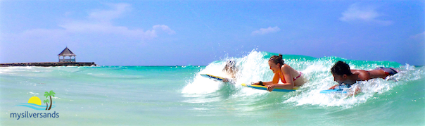 bodyboarding at silver sands