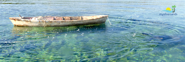 canoe and fisherman in the sea