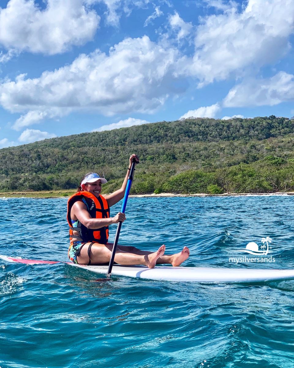 sitting and paddling