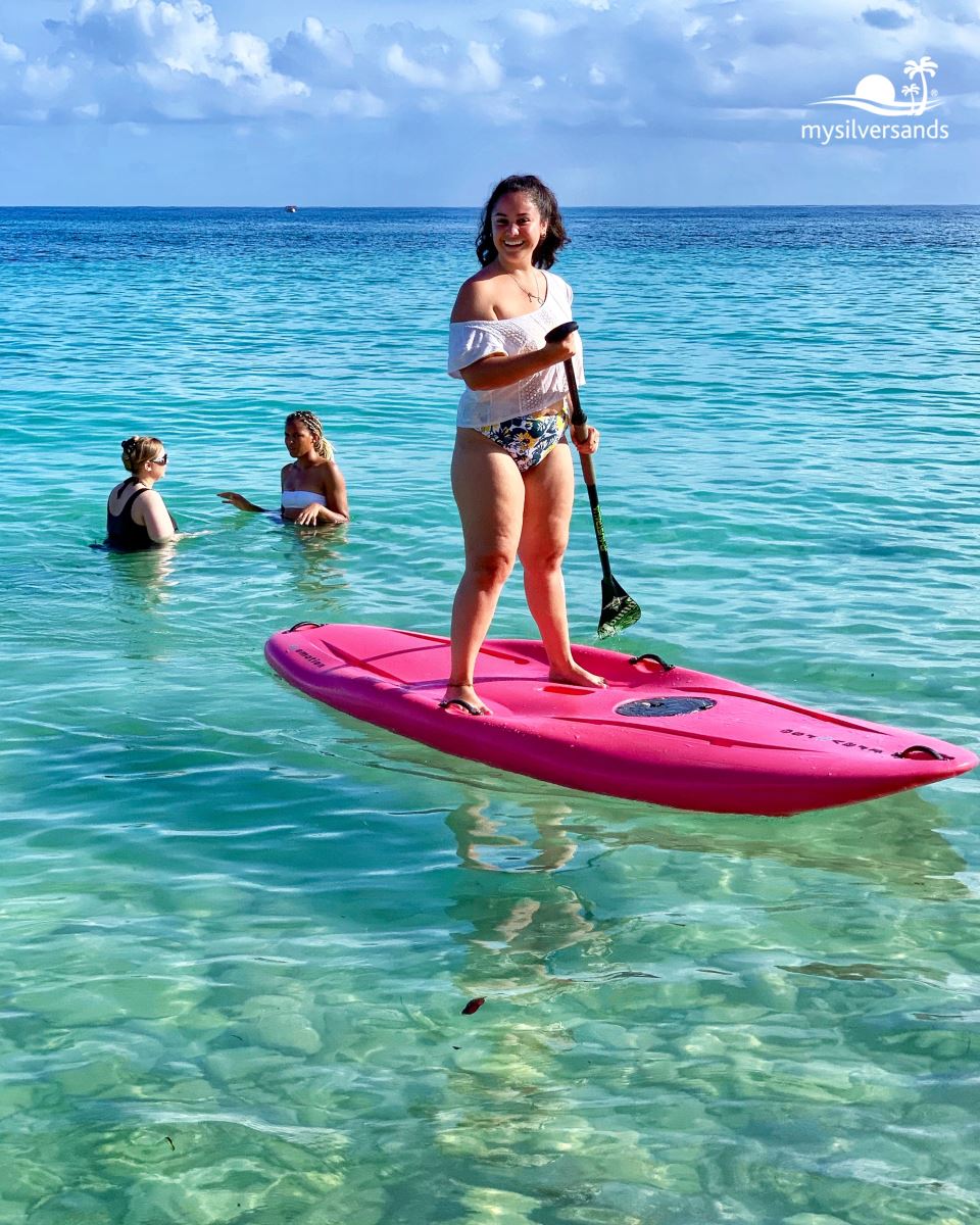 paddling to the beach