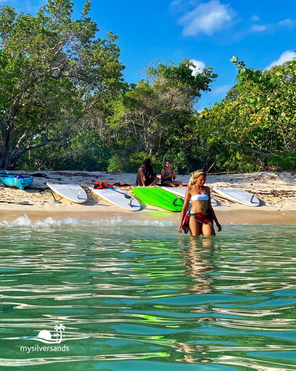 getting into the sea