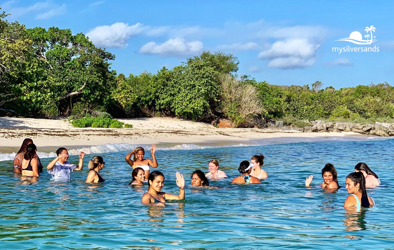 students in the sea