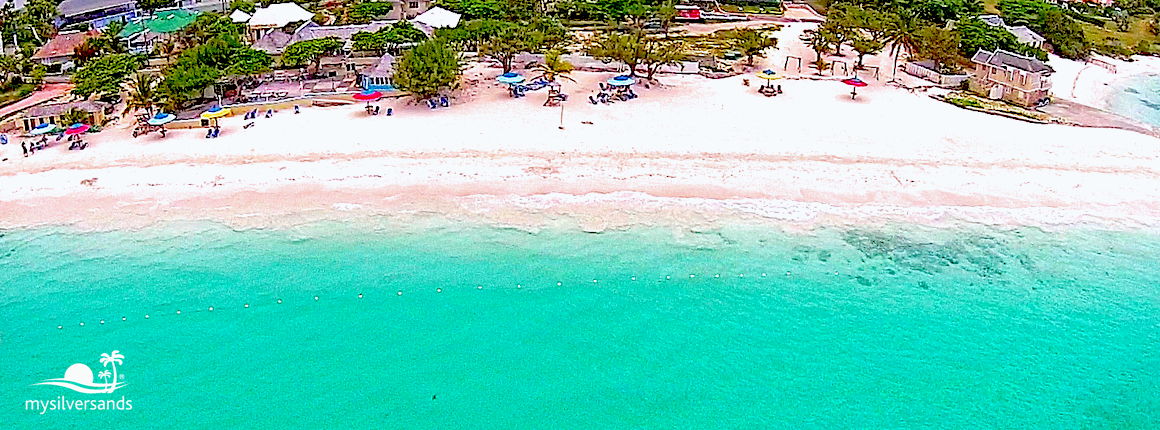 aerial view of main silver sands beach 