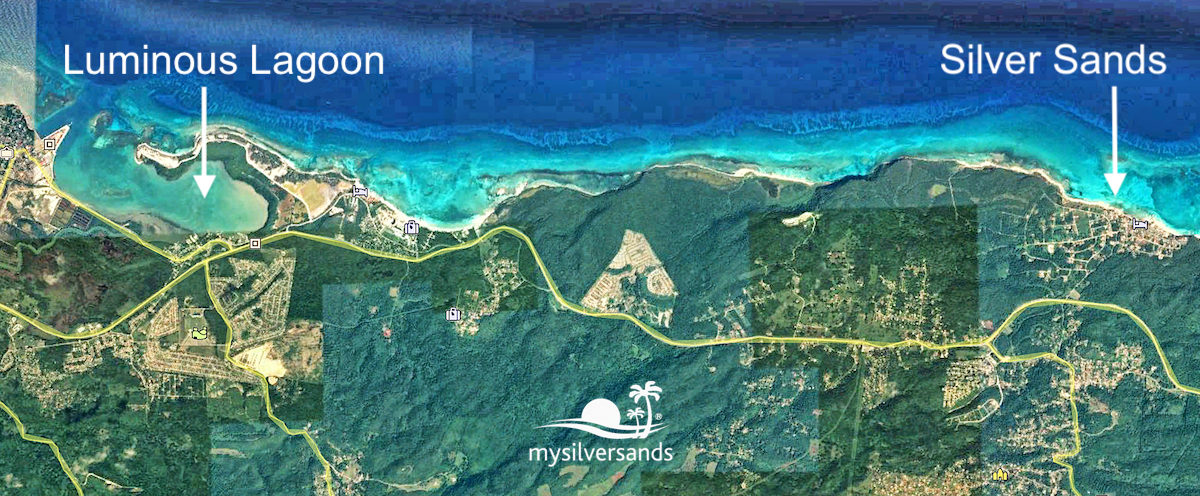 google earth view of silver sands to the luminous lagoon