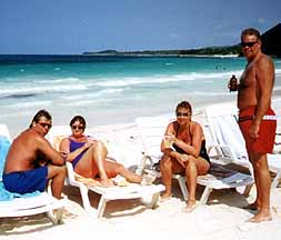 Rick, Kim, Jean and Ed on the Silver Sands Beach