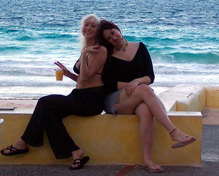 Julie & Nicole on the Patio.