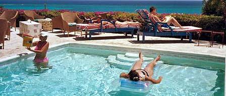 In the pool in the afternoon