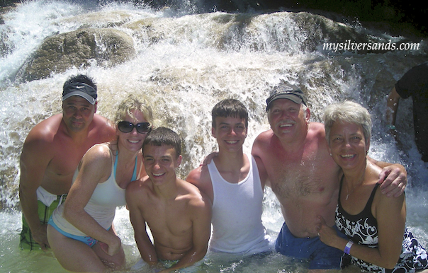 watkins party at dunn's river falls in jamaica