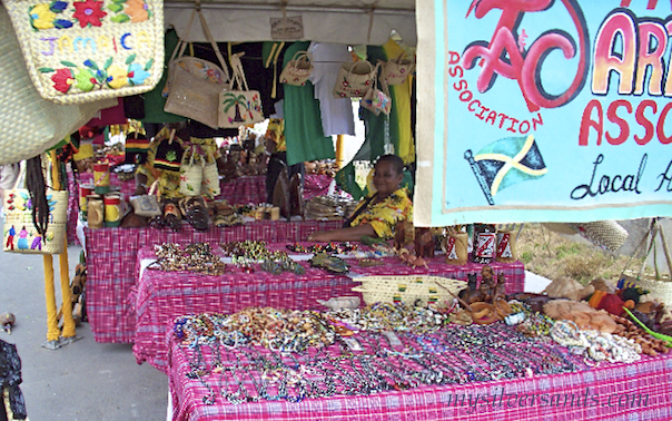 art and craft stalls at falmouth on cruise ship day