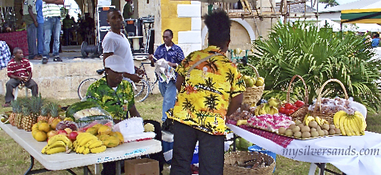 fruits on dsiplay at falmouth cruise ship day